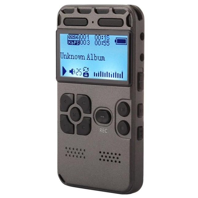 Pocket-Sized Voice Recorder for Everyday Note-Taking and Meetings — compact handheld device with display and control buttons for lectures, interviews, meetings