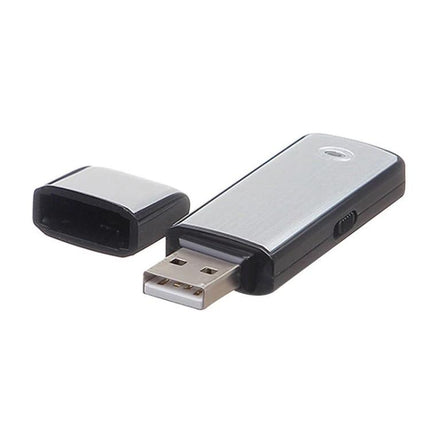 Compact USB Recorder for Daily Notes and Travel Use - slim silver USB voice recorder for meetings and travel