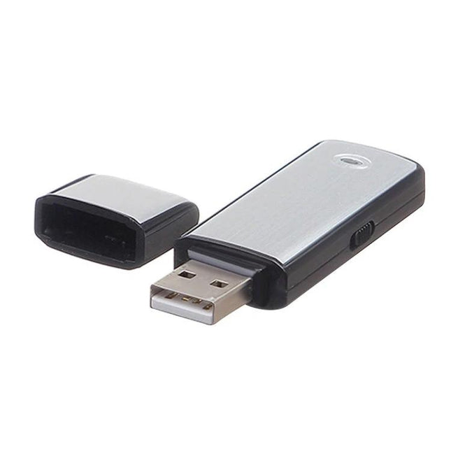 Compact USB Recorder for Daily Notes and Travel Use - slim silver USB voice recorder for meetings and travel