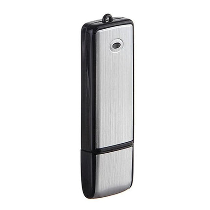 Compact USB Recorder for Daily Notes and Travel Use slim silver USB voice recorder for meetings and travel
