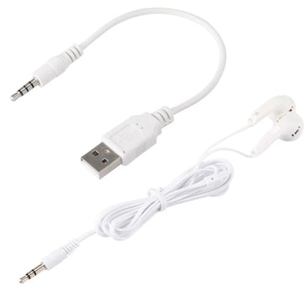 Keychain Voice Recorder for Daily Notes and Music Playback compact 8GB with USB charging cable and white earbuds