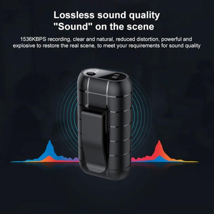 Compact Clip-On Voice Recorder for Daily Note-Taking and Meetings showcasing compact black clip design with lossless sound quality