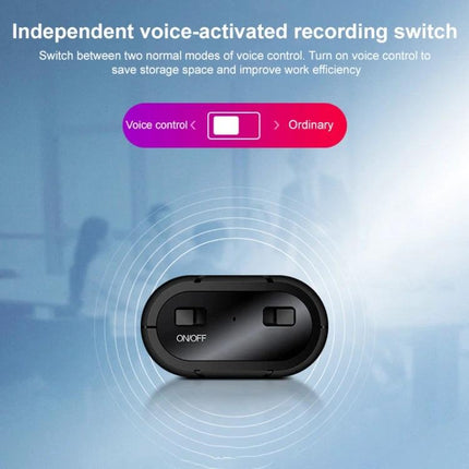 Compact Clip-On Voice Recorder for Daily Note-Taking and Meetings showing voice-activated recording switch and simple clip-on design