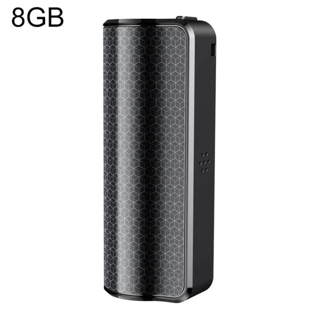 A Compact Voice Recorder for Everyday Meetings and Notes - slim 8GB black recorder with honeycomb front for clear meeting and lecture capture