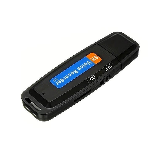 Compact Voice Recorder for Everyday Notes and Meetings - slim black USB-style recorder for quick notes and meeting recordings