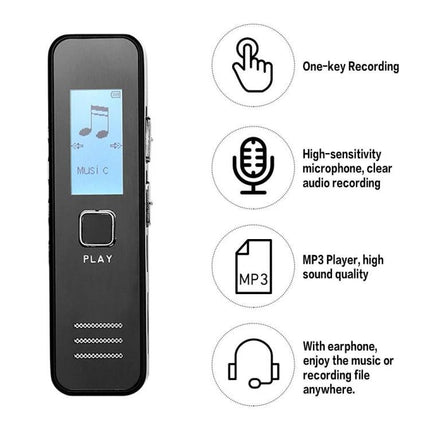 SK007 Voice Recorder for Meetings and Interviews - compact one-key recorder with high-sensitivity microphone and MP3 playback for clear meeting and interview audio