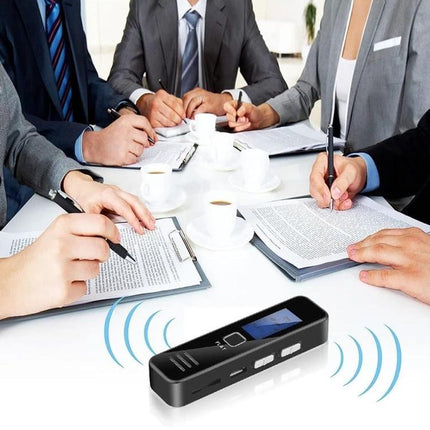 SK007 Voice Recorder for Meetings and Interviews recording hands-on meeting with journalists and professionals