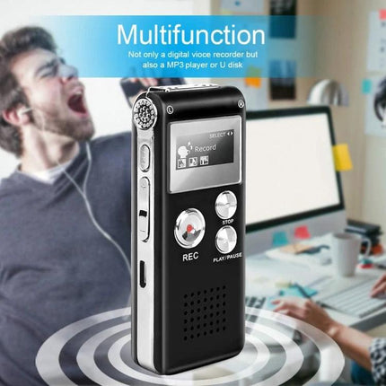 Voice Recording Pen for Daily Notes and Meetings, black digital voice recorder with buttons and display for meetings and lectures