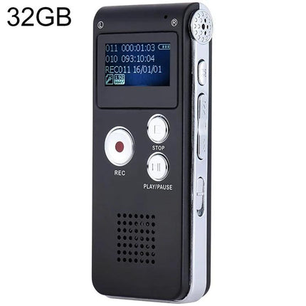 Voice Recording Pen for Daily Notes and Meetings black 32GB digital recorder with LCD screen buttons and built-in speaker