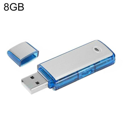 SK858 Voice Recorder for Everyday Meeting Notes and Ideas compact blue USB voice recorder with 8GB storage, pocket-sized for meetings and commutes