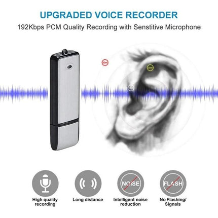 Compact voice recorder for daily meetings and notes - slim USB audio recorder with sensitive microphone and noise reduction for meetings and lectures