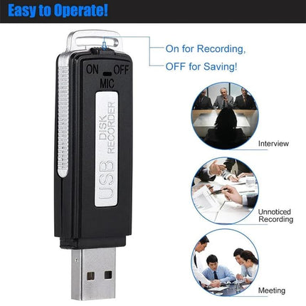 SK868 Rechargeable Voice Recorder for Travel and Daily Notes - compact USB voice recorder with on/off slider ideal for interviews, meetings, and travel notes