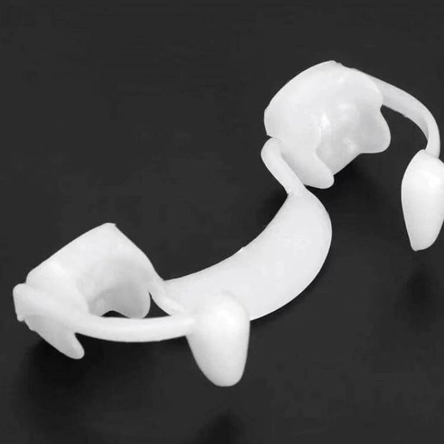 Vampire Teeth Halloween Decor 4 Piece Retractable Dentures white lightweight polypropylene retractable vampire fangs prop for Halloween