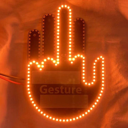 Vehicle-Mounted Gesture Light For Car Signaling In Traffic illuminated amber LED hand gesture module on PC+PCB housing