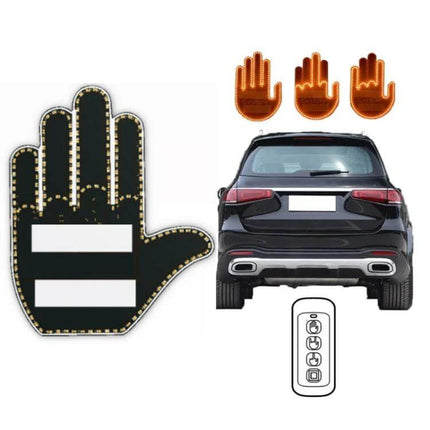 Vehicle-Mounted Gesture Light For Car Signaling In Traffic compact amber LED hand signal mounted on car rear for lane changes and intersections