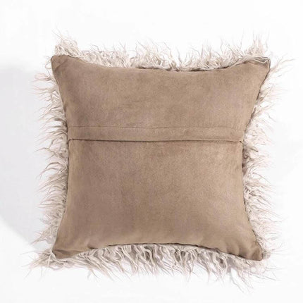 Velvet Long Plush Pillow Cover 45x45cm For Home Decor beige velvet long plush square cover with shaggy trim