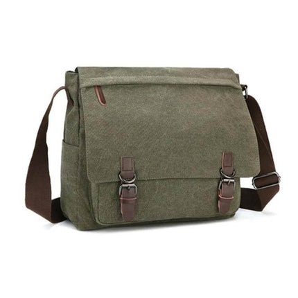 Versatile Canvas Shoulder Messenger Bag For Daily Commute Dark Blue with multiple pockets for work and travel