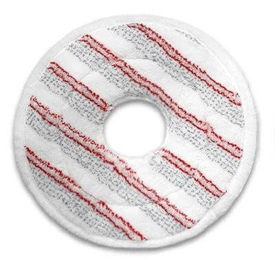 Vileda Spin and Clean Mop Refill Pad Round Microfiber For Floors white round microfiber refill pad with red stripes for wood and tile