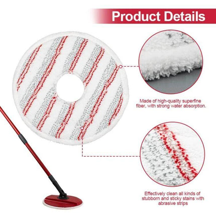 Vileda Spin and Clean Mop Refill Pad Round Microfiber For Floors round microfiber refill pad with red stripes for streak-free cleaning