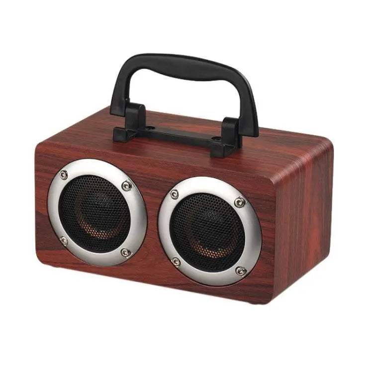 W5B Wooden Portable Dual Horn Stereo Bluetooth Speaker