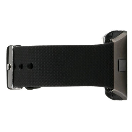 Smart Watch for Tracking Daily Activities and Staying Connected - black band side view showing buckle and textured strap