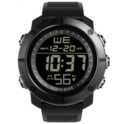 TANK North Edge Men's Waterproof Outdoor Digital Watch black rugged digital display for hiking running and daily wear