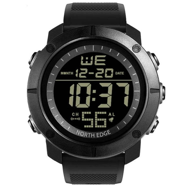 TANK North Edge Men's Waterproof Outdoor Digital Watch black rugged digital display for hiking running and daily wear