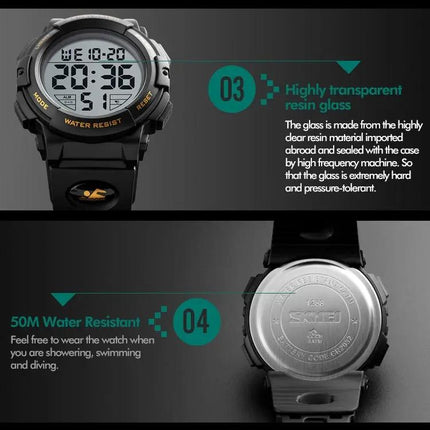 SKMEI Multifunctional Outdoor Sports Wrist Watch for Daily Wear, Size S