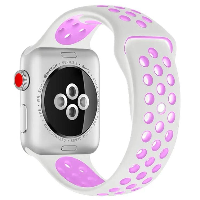 Silicone Sport Band For Apple Watch Sizes 42-49mm Grey Yellow