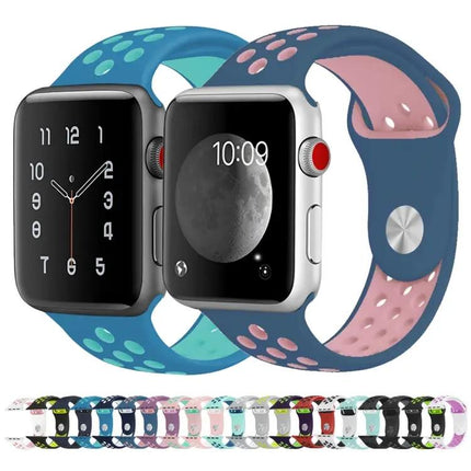 Silicone Sport Band For Apple Watch Sizes 42-49mm Grey Yellow