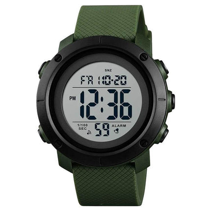 SKMEI Waterproof Digital Watch for Outdoor Use in White - white digital outdoor watch, 50m waterproof, alarm and timer functions