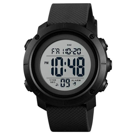 SKMEI Waterproof Digital Watch for Outdoor Use in White - white outdoor digital watch with alarm, stopwatch, 50m waterproof, rugged lightweight design
