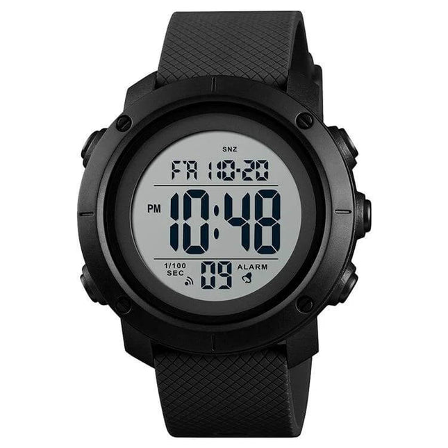 SKMEI Waterproof Digital Watch for Outdoor Use in White - white outdoor digital watch, 50m waterproof, alarm and timer, slim design