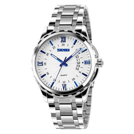 SKMEI Silver Waterproof Quartz Wrist Watch for Everyday Outdoor Activities