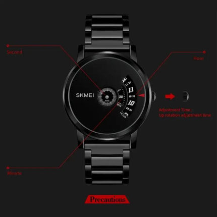 SKMEI Waterproof Fashion Stainless Steel Wrist Watch | Syndmart