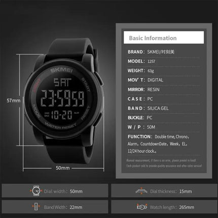 SKMEI Men's Outdoor Waterproof Digital Sports Watch | Syndmart