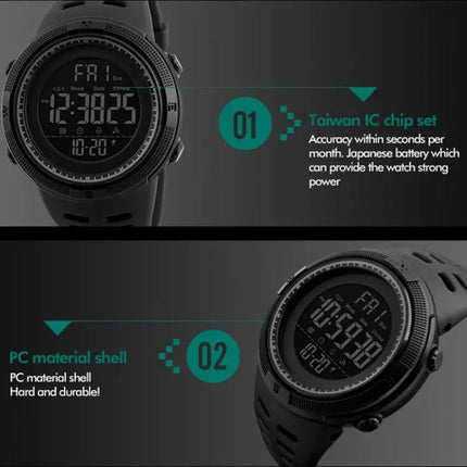 SKMEI Fashionable Men's Outdoor Waterproof Sports Watch