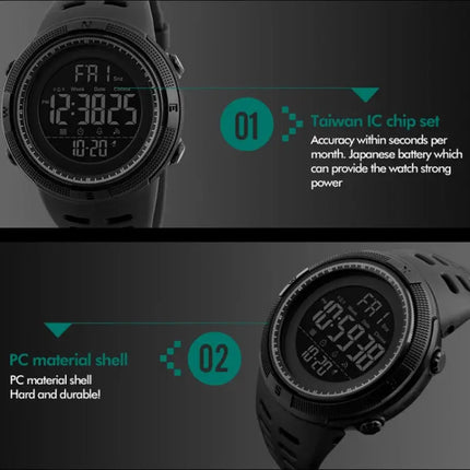 SKMEI Fashionable Men's Outdoor Waterproof Sports Watch