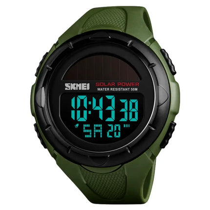 SKMEI Solar Powered Men's Digital Watch for Outdoor Use