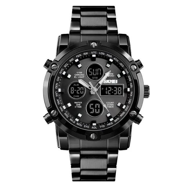 Montre numérique étanche SKMEI en acier inoxydable pour homme