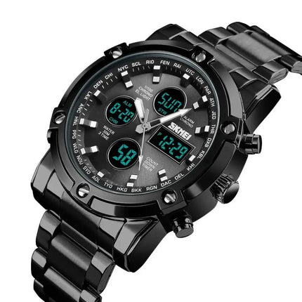 Montre numérique étanche SKMEI en acier inoxydable pour homme