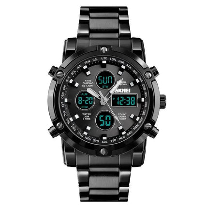 SKMEI Men's Stainless Steel Digital Watch with Waterproof Design