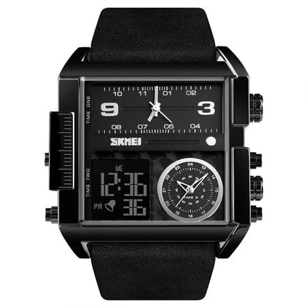 SKMEI Waterproof Men's Digital Watch with Leather Band | Syndmart