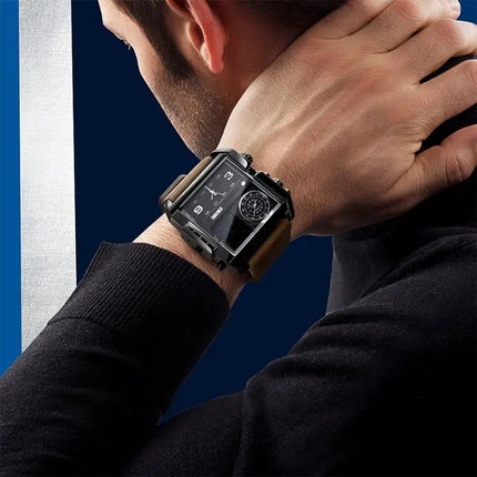 SKMEI Waterproof Men's Digital Watch with Leather Band | Syndmart