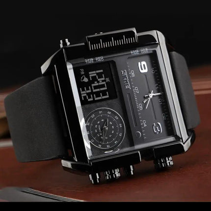 SKMEI Waterproof Men's Digital Watch with Leather Band | Syndmart