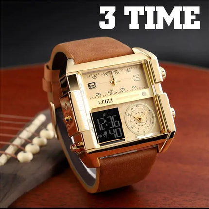 SKMEI Waterproof Men's Digital Watch with Leather Band | Syndmart