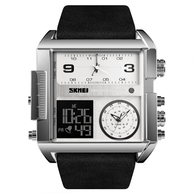 SKMEI Waterproof Men's Digital Watch with Leather Band