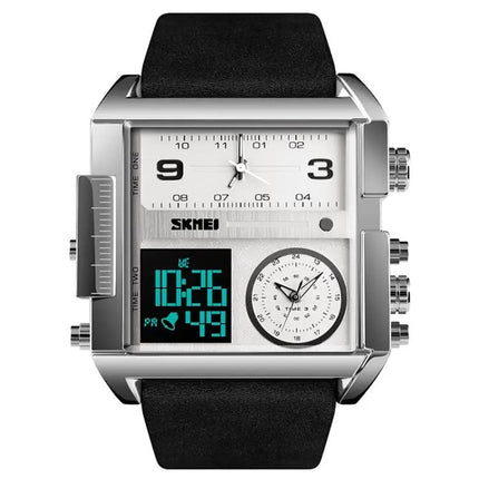 SKMEI Waterproof Men's Digital Watch with Leather Band | Syndmart