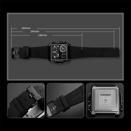 SKMEI Waterproof Men's Digital Watch with Leather Band