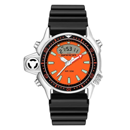 SANDA Men's 50m Waterproof Digital Sports Watch 38mm | Syndmart